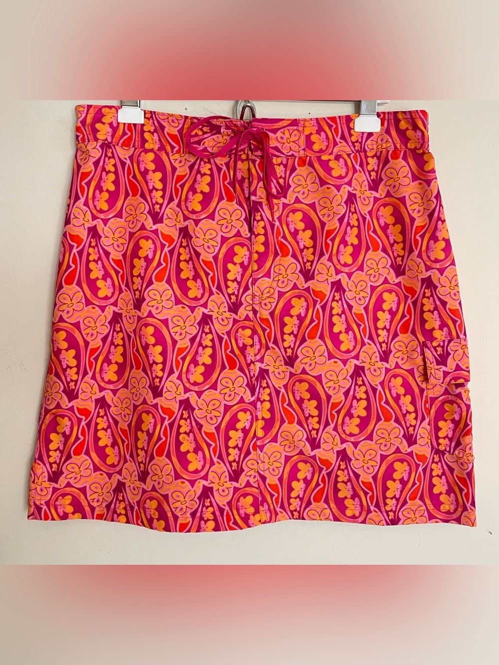 Catalina Floral Pink and Orange Swim Cargo Skirt